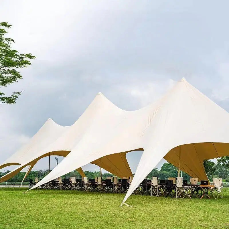 Star Canopy Tent 900D Oxford Cloth Single Double Pole Octopus Shape Stretch Outdoor Peak Starshade for Camping And Picnics
