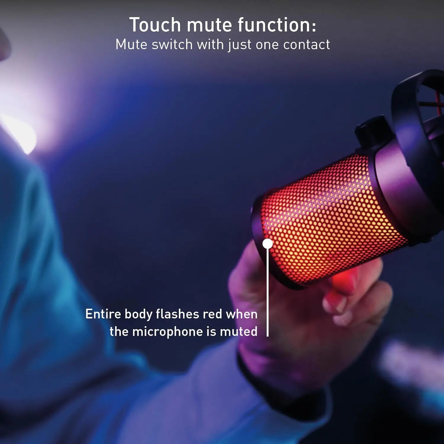 USB RGB Microphone for Gaming, Streaming, Podcast, ASMR, 4 Polar Patterns, PC/Mac/PS4/PS5, Black/Copper