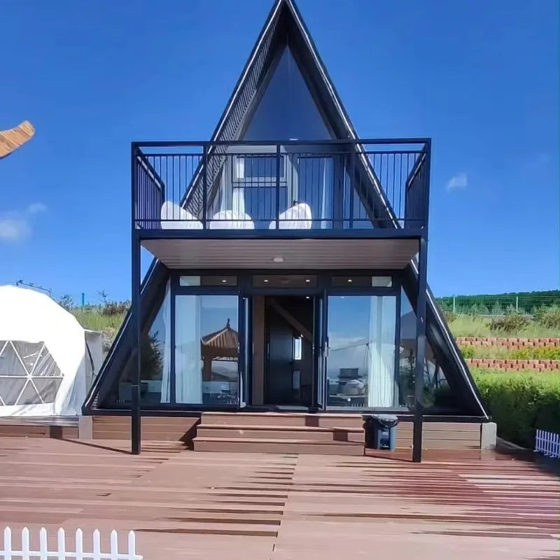 Foldable Container House Sandwich Panel Structure Anti Corrosion Steel Material Prefab Tiny Home For Rural Residential Use