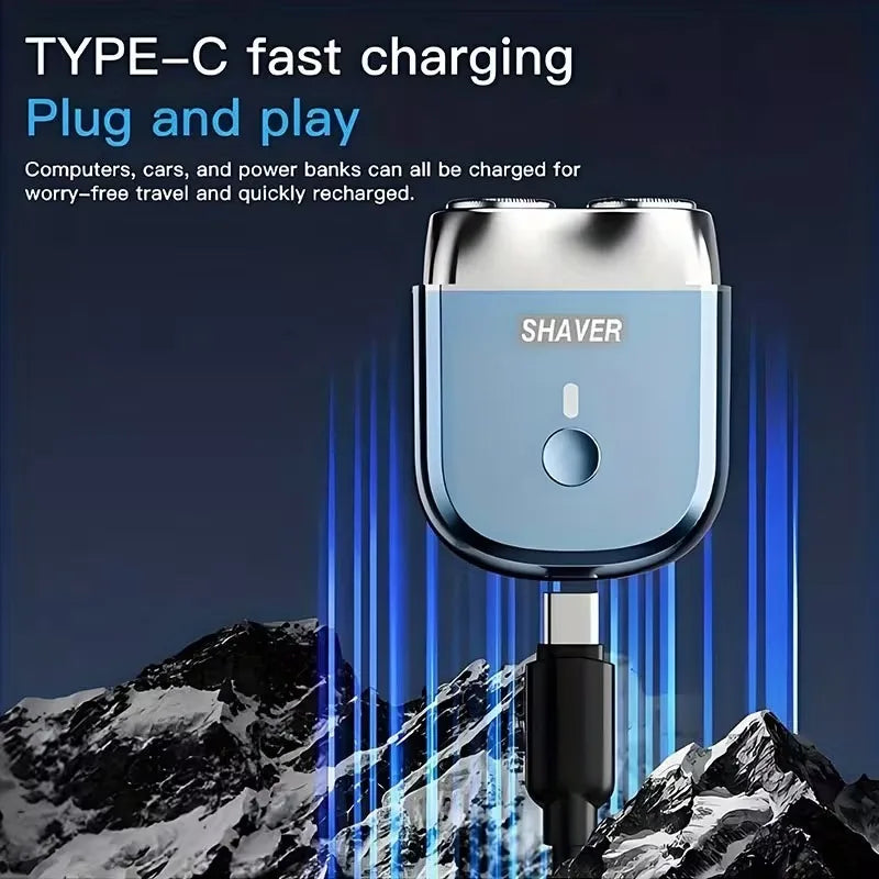 Men's Portable Electric Shaver Dual Ring Floating Heads