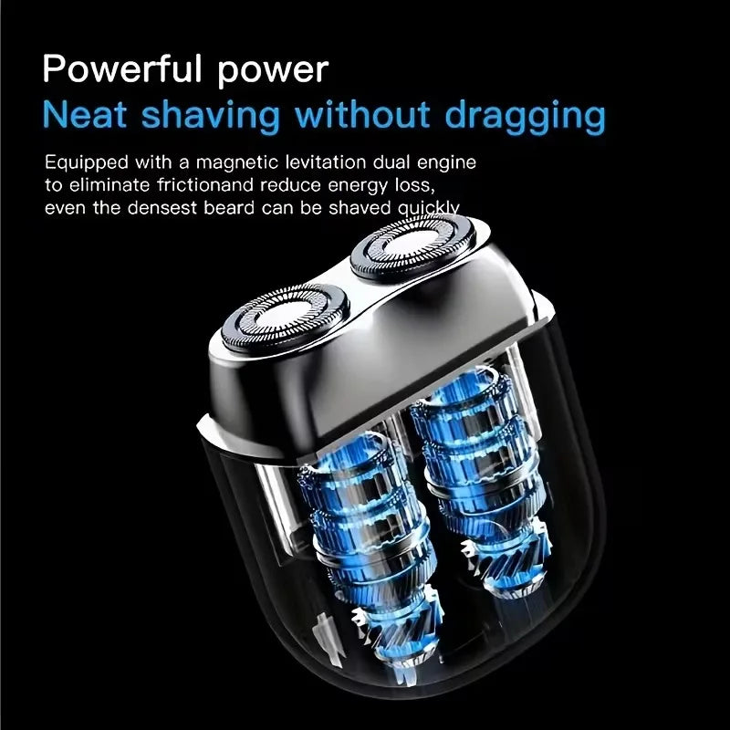 Men's Portable Electric Shaver Dual Ring Floating Heads