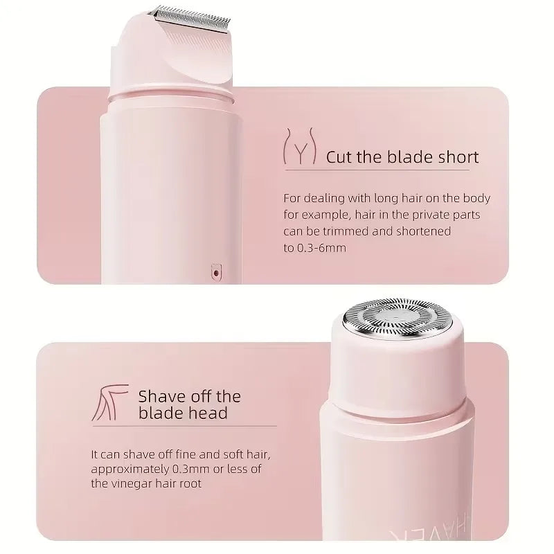 2 In 1 Women Hair Trimmer Dual Head Cordless Shaver