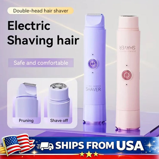 2 In 1 Women Hair Trimmer Dual Head Cordless Shaver
