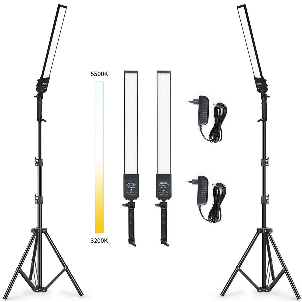 Photography Studio LED Lighting Kit Dimmable LED Video Light Handheld Fill Light With Light Stand 24W 3200K-5500K Photographic