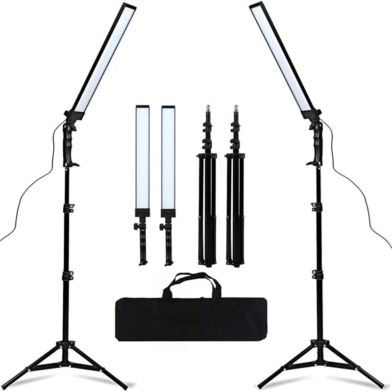 Photography Studio LED Lighting Kit Dimmable LED Video Light Handheld Fill Light With Light Stand 24W 3200K-5500K Photographic
