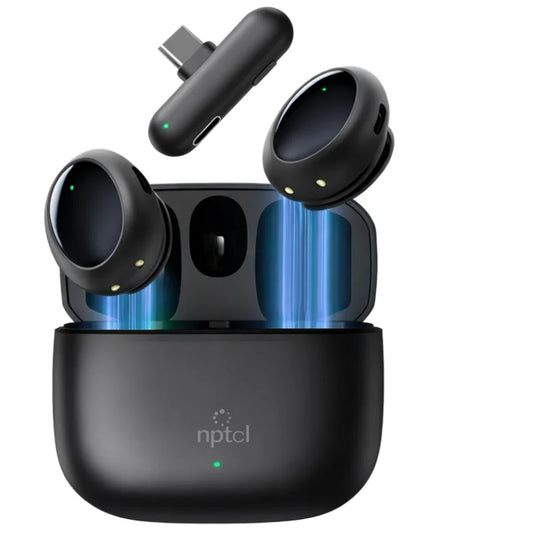 Wireless Mini Microphone AI Noise Cancellation - 48kHz/24bit Studio Sound, 35Hours Battery, USB-C Lapel Lavalier Mic for iPhone, Android, Computer, Content Creators, YouTube, Streaming & Interviews