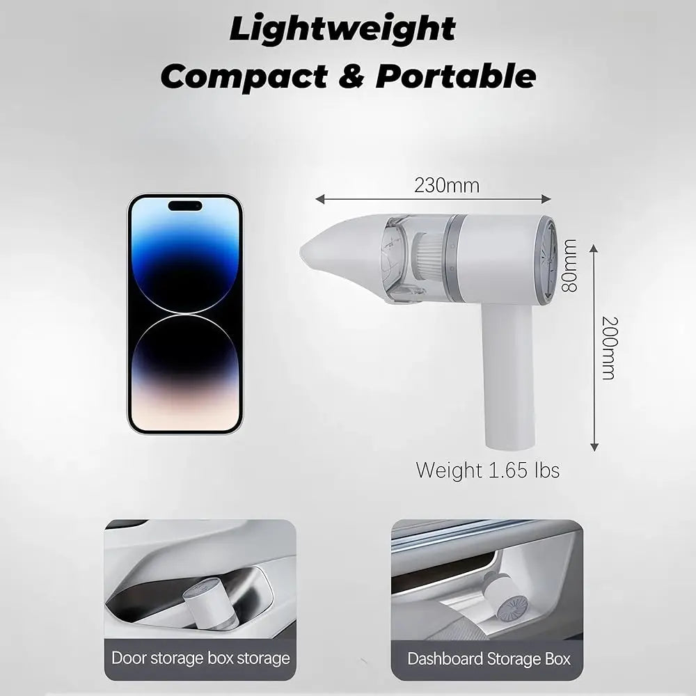 Portable Handheld Vacuum Cordless, 16000Pa Car Desk Vacuum Cleaner, High Power 5-In-1 Multi-Nozzles Wirel Vacuum With 500Ml
