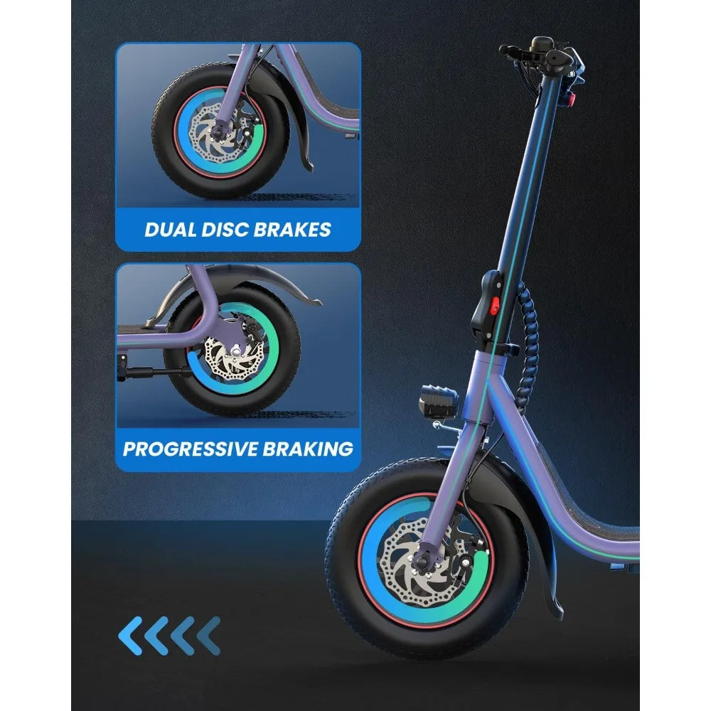 Foldable Electric Scooter for Adults Teens 20 Miles Range 265 Lbs Capacity 16MPH Commuter Scooter with Seat Basket