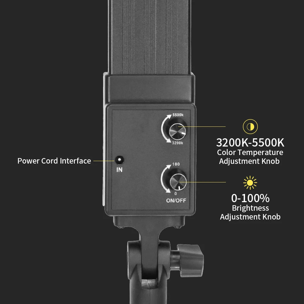 Photography Studio LED Lighting Kit Dimmable LED Video Light Handheld Fill Light With Light Stand 24W 3200K-5500K Photographic
