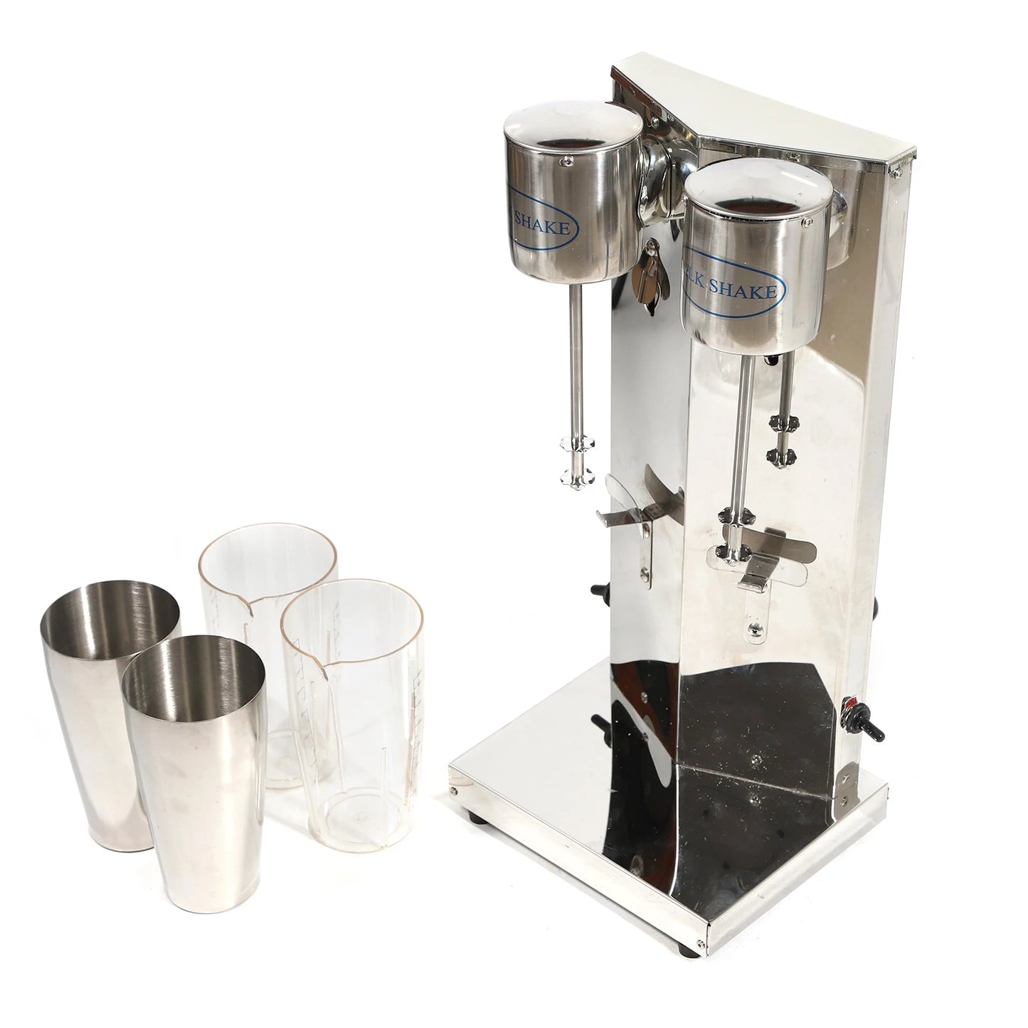 27oz Electric Drink Mixer Milkshake Maker Milk Frother 2 Speeds Stainless Steel Milkshake Double Head Electric Blender w/ PC Cup