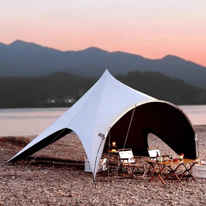 Outdoor Butterfly-shaped Sun Shelter Waterproof Portable Folding Shelter Large Camping Lightweight Tent Camp Travel Equipment
