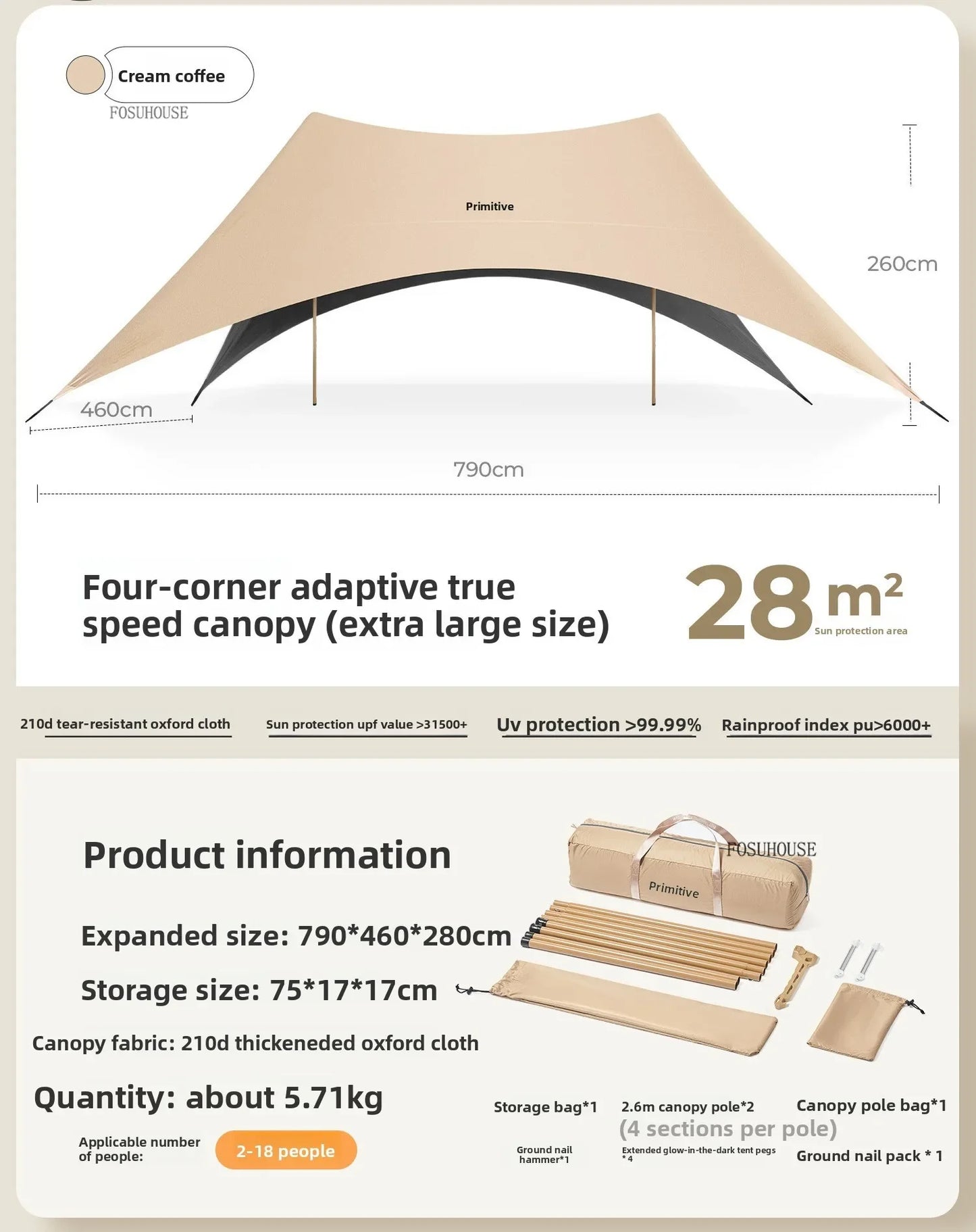 Multifunctional Outdoor Canopy for Camping New Integrated Sunshade Plastic Tents Creative Modern Convenient Gazebo for Courtyard