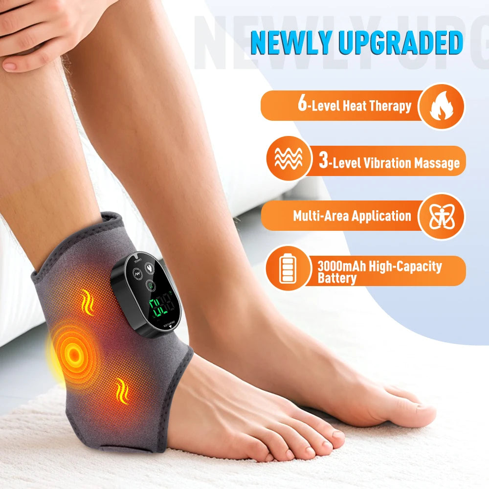 PASTSKY USB Rechargeable Electric Heating Foot Ankle Massager