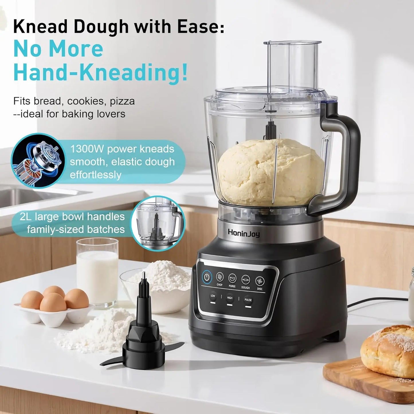10-in-1 Blender & Food Processor: Smoothies, Ice Crush, Dough, Chop, Grind, Slice & Shred, Dishwasher Safe