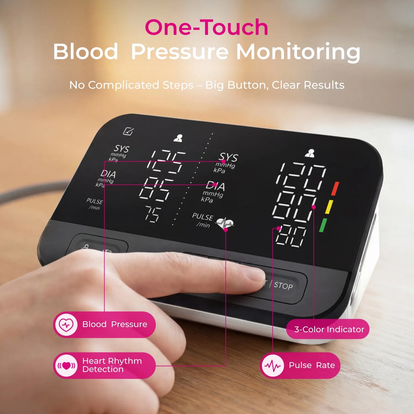AILIFEE Upper Arm Blood Pressure Monitors for Home Use, Blood Pressure Cuff arm, Large Backlit LED Split-Screen Display, Voice Broadcast, 2x90 Memory, AES-U612