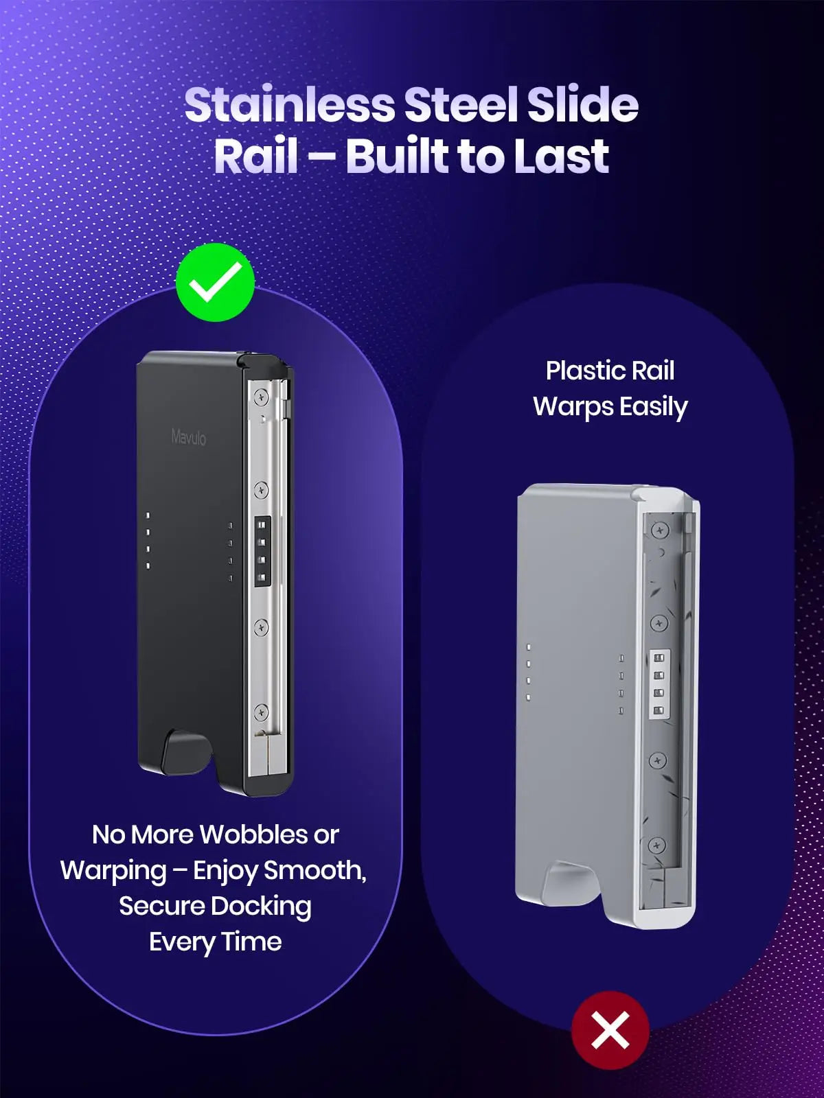 Charger Grip for Joy Con with 1200mAh Battery – Steel Slide Rails, Cable-Free Charging Dock for Nintendo Switch Controllers