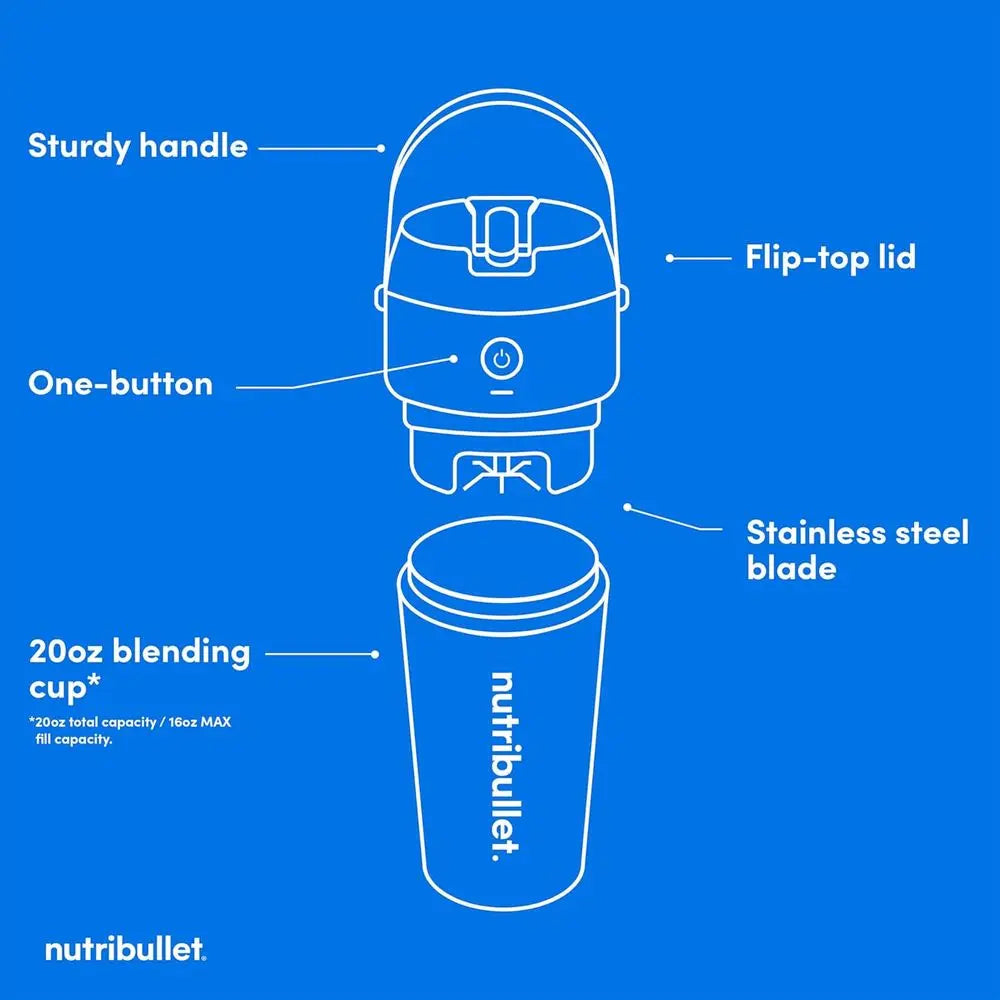 Portable Blender with Insulated Cup, Cordless, Black