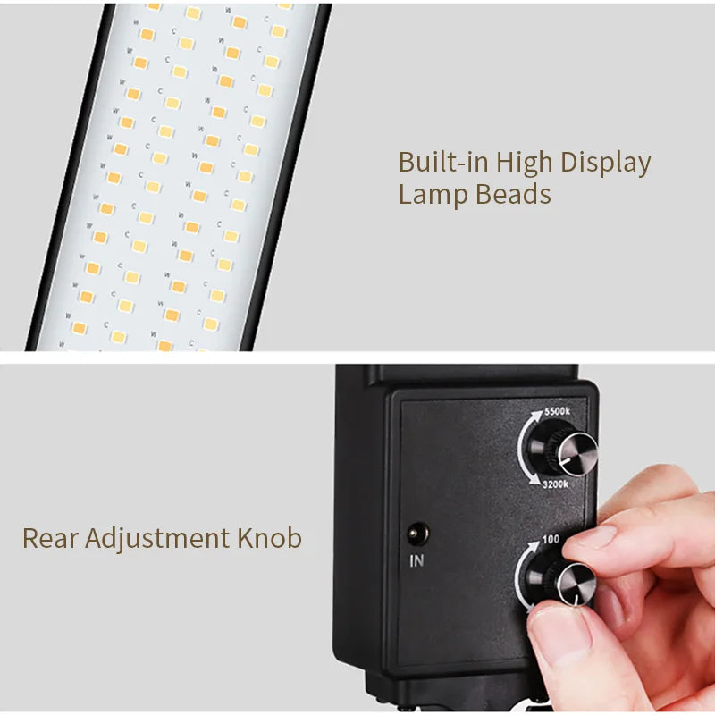 Photography Studio LED Lighting Kit Dimmable LED Video Light Handheld Fill Light With Light Stand 24W 3200K-5500K Photographic