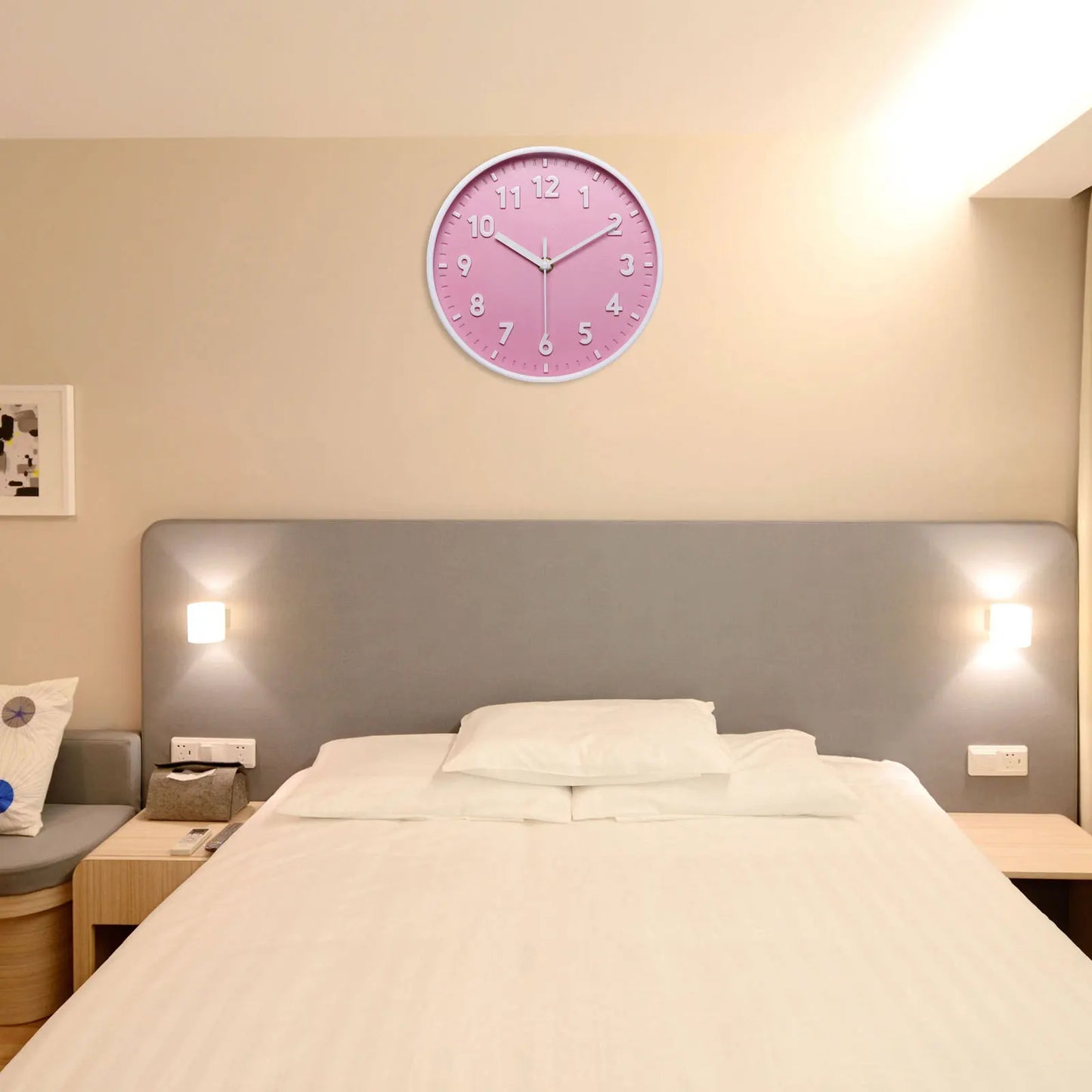 UXCELL Silent 3D Number Wall Clock Quartz Battery Operated
