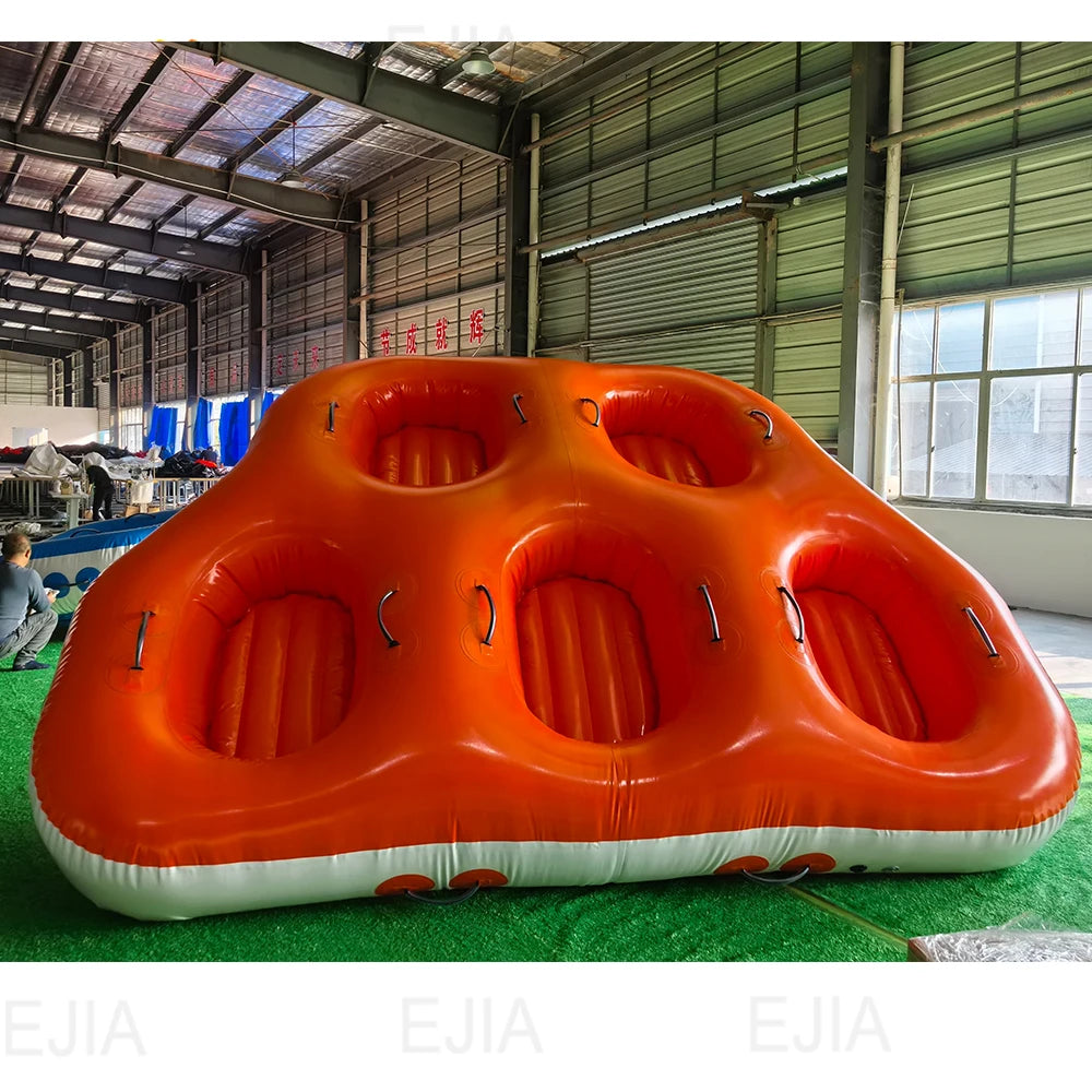 5-Person Inflatable Donut Boat Towable Water Sports Sofa Game Sea Lake Boat Rides Floating Towable Tube Boat  for Water Fun