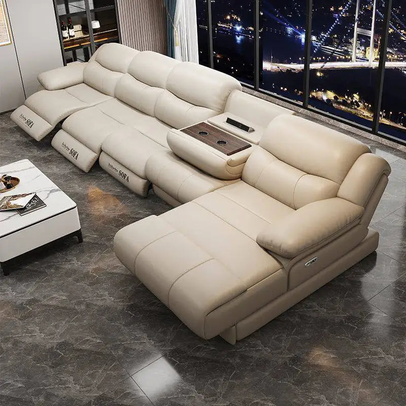 Living Room Electric Recliner Sofa Charger Ports Lounges Electric Recliner Sofa Sectional Massage Divano Soggiorno Furniture