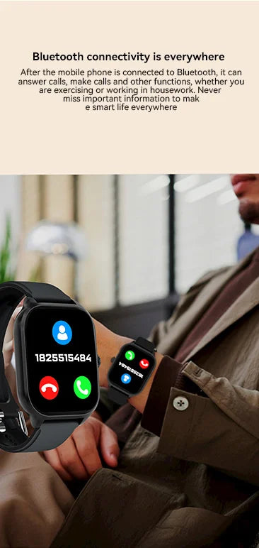 Bluetooth Call Smartwatch Android iOS Compatible Digital Fitness Tracker