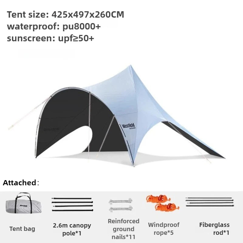Outdoor Butterfly-shaped Sun Shelter Waterproof Portable Folding Shelter Large Camping Lightweight Tent Camp Travel Equipment