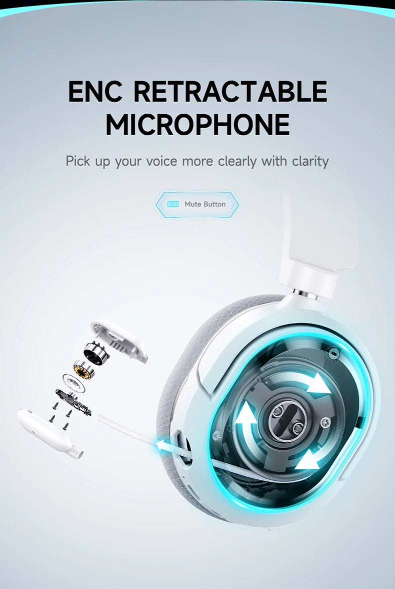 Picun Wireless Gaming Headset with Enc Microphone and Low Latency