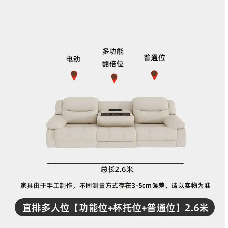 Living Room Electric Recliner Sofa Charger Ports Lounges Electric Recliner Sofa Sectional Massage Divano Soggiorno Furniture