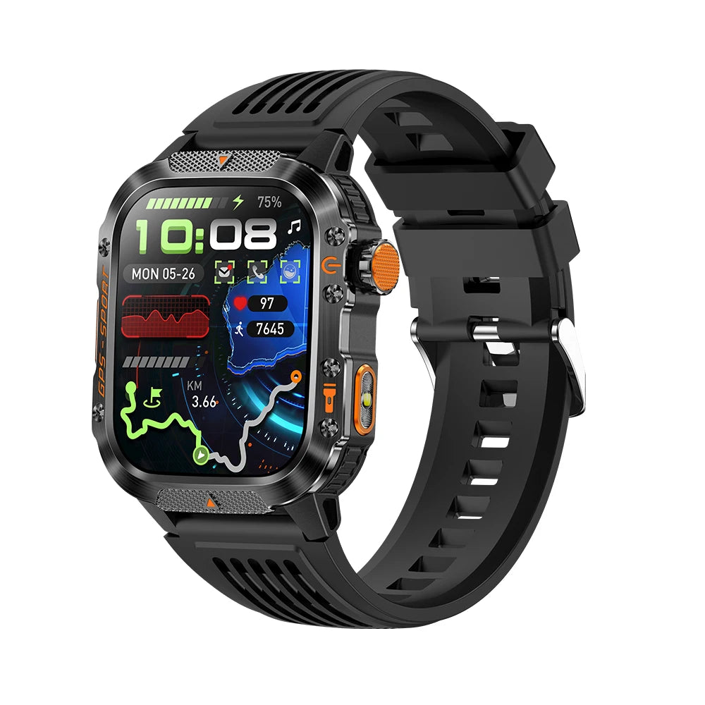 Military GPS Smartwatch With Compass 3ATM Waterproof For Men Women