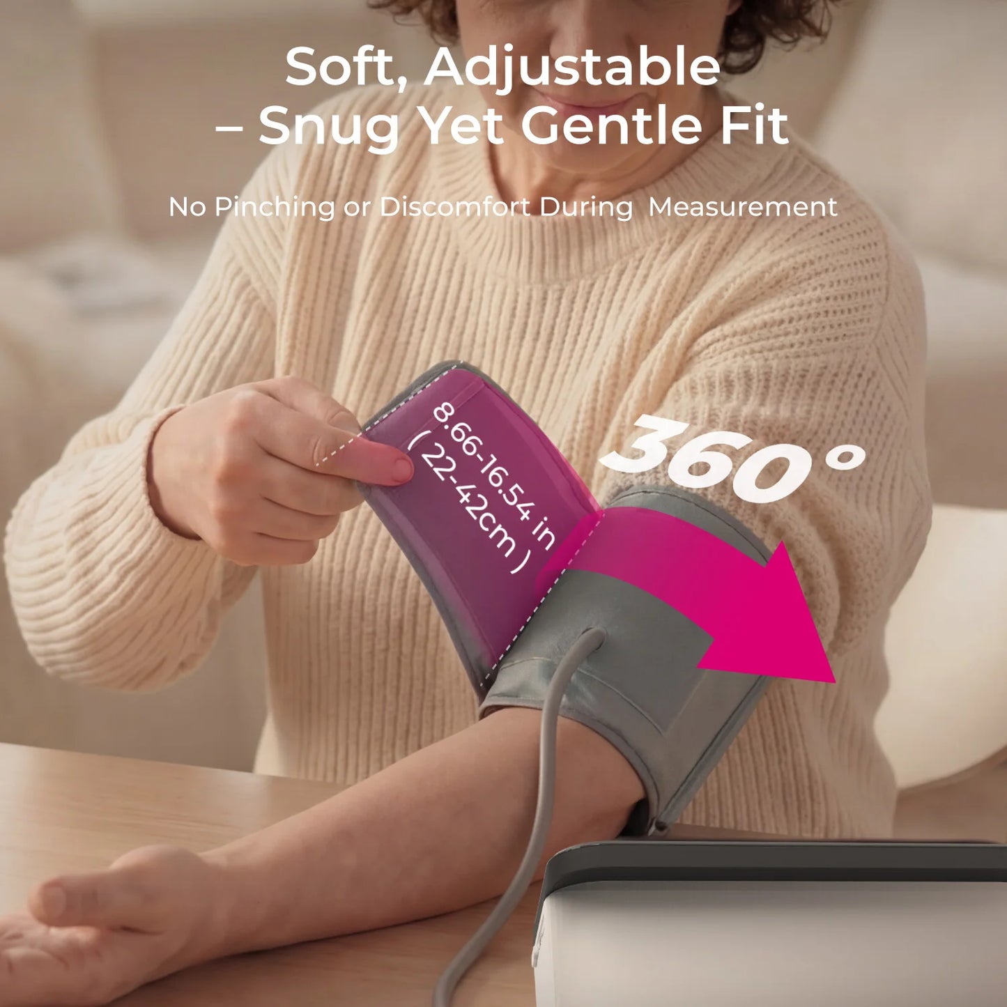 AILIFEE Upper Arm Blood Pressure Monitors for Home Use, Blood Pressure Cuff arm, Large Backlit LED Split-Screen Display, Voice Broadcast, 2x90 Memory, AES-U612