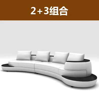 Linlamlim Luxury Modern Curved Leather Sofa Sectional