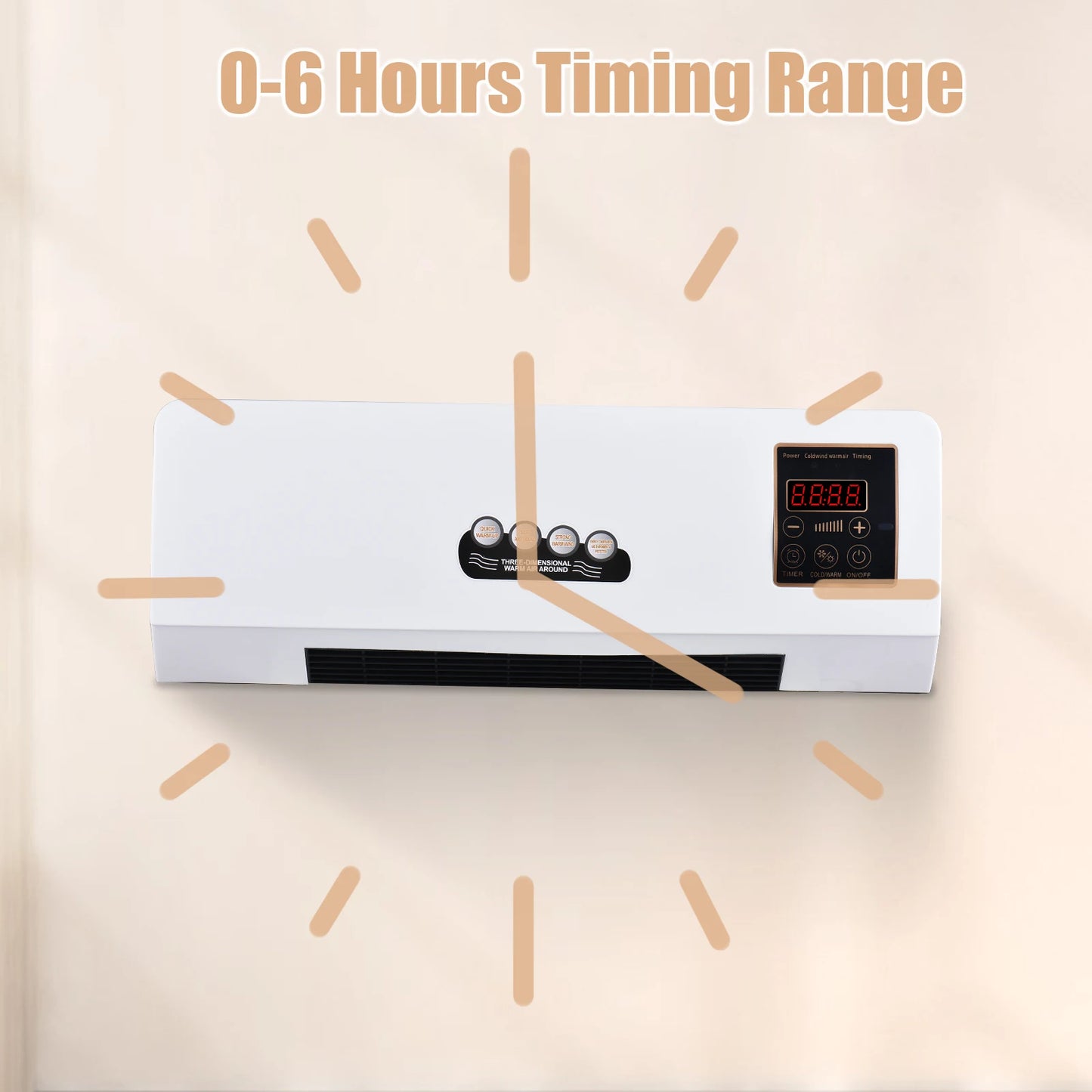 2-in-1 Heater and Fan Combo 1800W Timing Function Dual Use Wall Mounted Electric Fan and Space Heater with Remote Control
