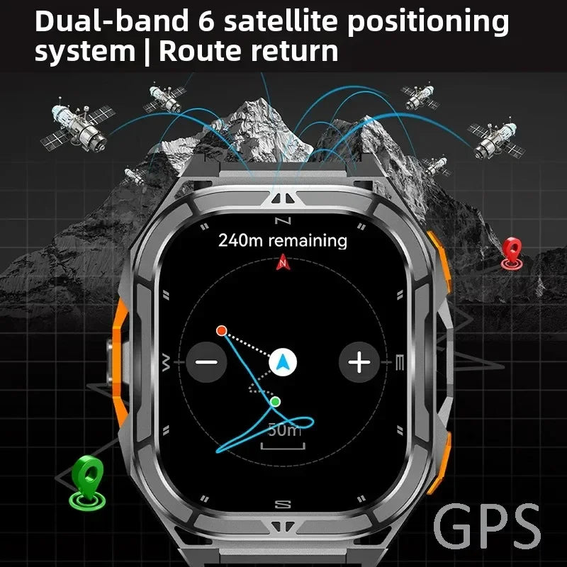 Luxury AMOLED Real GPS Smartwatch 5ATM Waterproof For Android
