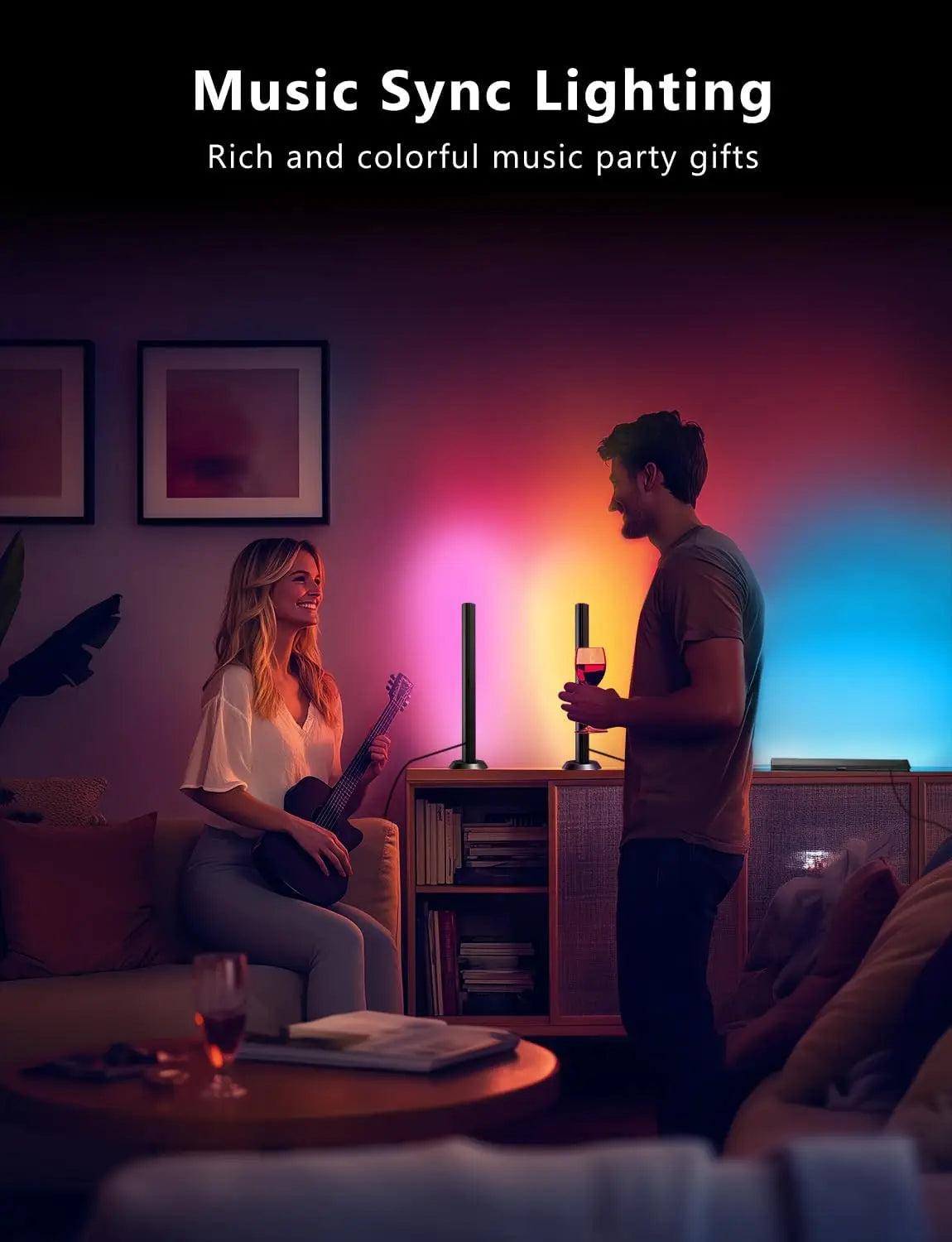 Smart LED Light Bars, 14 Inches RGB TV Backlights with Music Sync, Gaming Room Decor