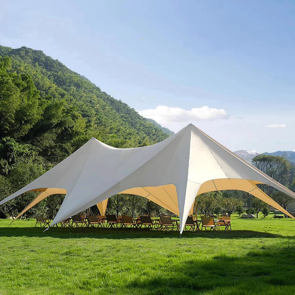 Outdoor Waterproof Stretch Canopy Tent Oxford Fabric Sun Shelter for Wedding Parties Exhibitions Glamping Trade Show Tent