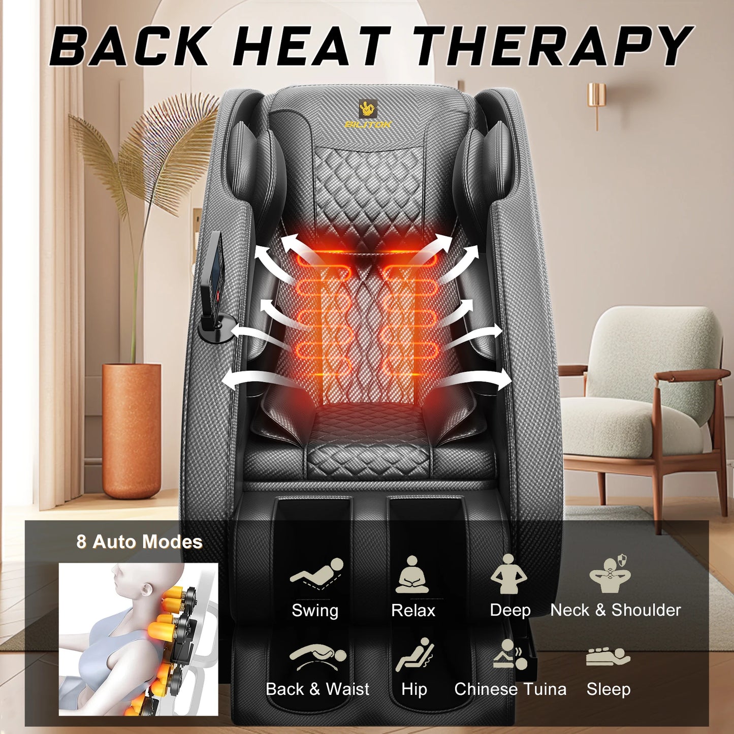 Massage Chair Recliner with Zero Gravity, Full Body Massage Chair with Heating, Airbags, Bluetooth Speaker, Foot Roller