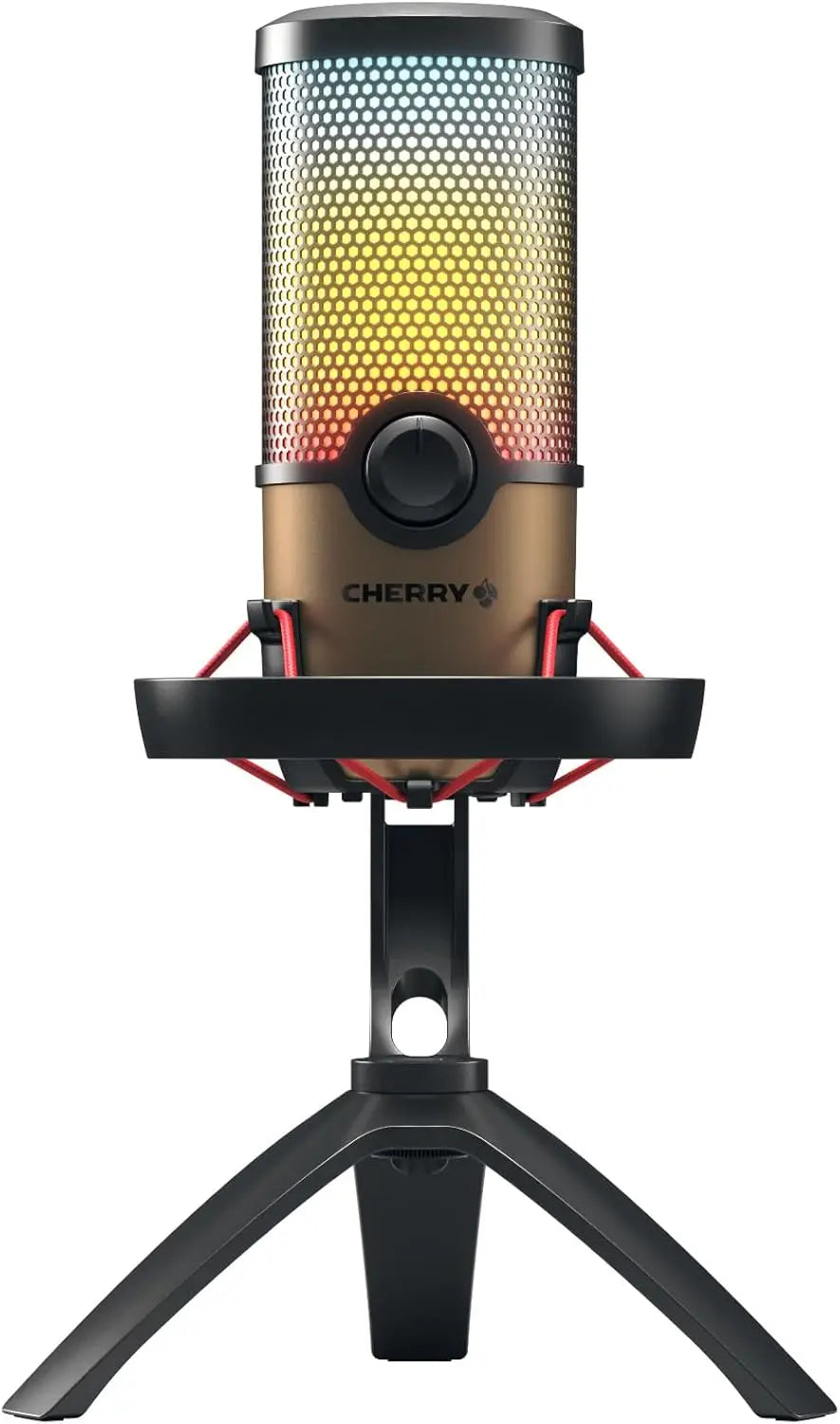 USB RGB Microphone for Gaming, Streaming, Podcast, ASMR, 4 Polar Patterns, PC/Mac/PS4/PS5, Black/Copper