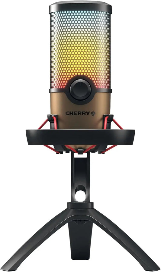 USB RGB Microphone for Gaming, Streaming, Podcast, ASMR, 4 Polar Patterns, PC/Mac/PS4/PS5, Black/Copper