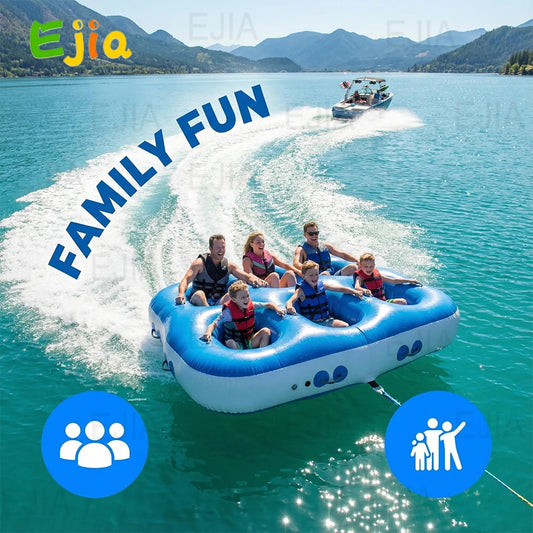 5-Person Inflatable Donut Boat Towable Water Sports Sofa Game Sea Lake Boat Rides Floating Towable Tube Boat  for Water Fun