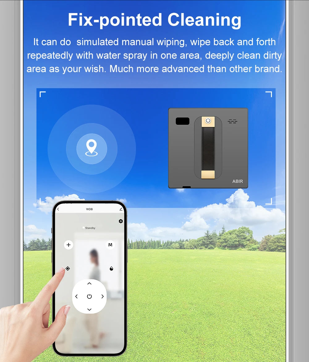 Abir Smart Robot Window Cleaner With Dual Water Spray System