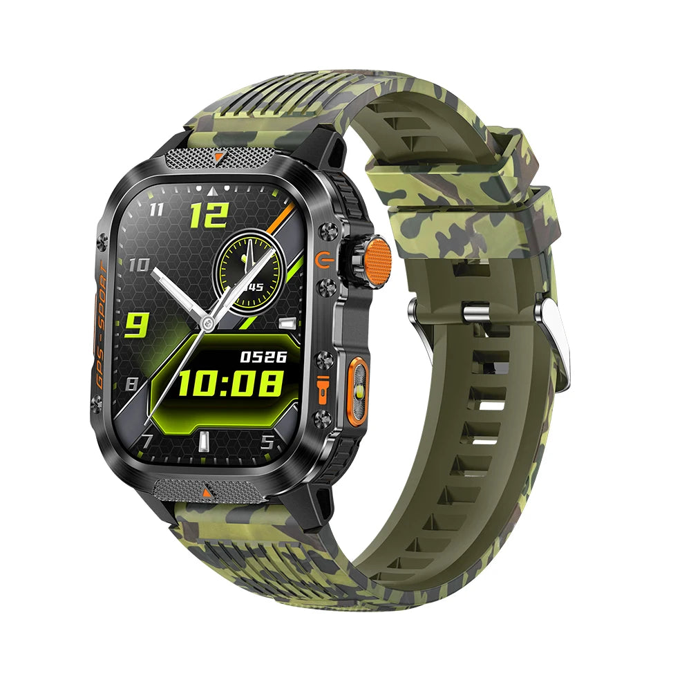 Military GPS Smartwatch With Compass 3ATM Waterproof For Men Women