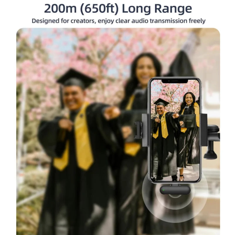 Wireless Mini Microphone AI Noise Cancellation - 48kHz/24bit Studio Sound, 35Hours Battery, USB-C Lapel Lavalier Mic for iPhone, Android, Computer, Content Creators, YouTube, Streaming & Interviews