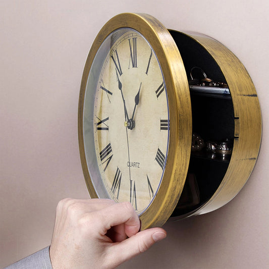 Hidden Money Wall Clock With Secret Jewelry Compartment