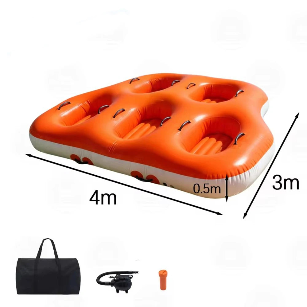 5-Person Inflatable Donut Boat Towable Water Sports Sofa Game Sea Lake Boat Rides Floating Towable Tube Boat  for Water Fun