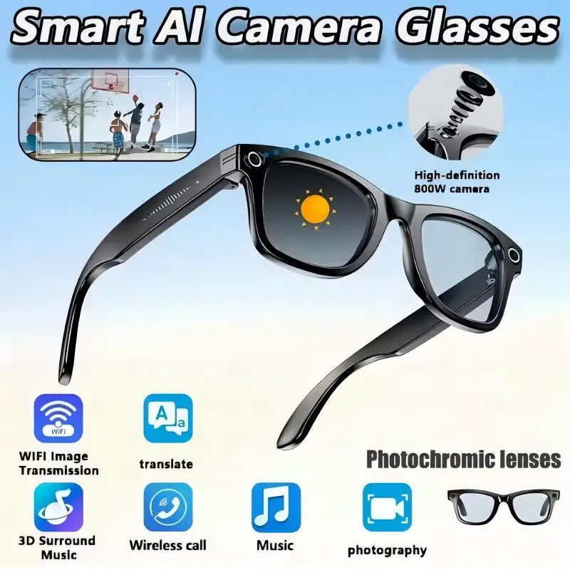 Fecoul 8MP Camera Smart Glasses With 4K Video Recording