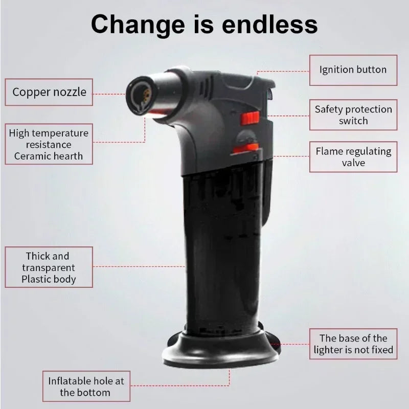 TopFlames Outdoor Portable Butane Gas Torch Lighter for Cigar
