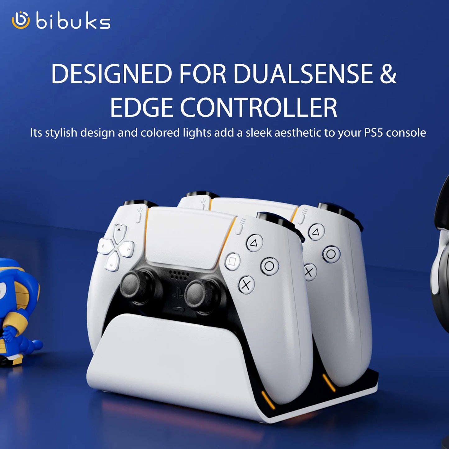 Dual Fast Charging Dock for PS5 Controllers – Wireless Gamepad Charging Station Stand for PlayStation 5 Accessories