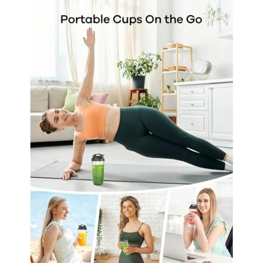 Blender for Smoothies, 14Pcs Personal Blender for Shake and Smoothies for Kitchen with 3 Portable Cups 1x24oz and 2X17oz,Single