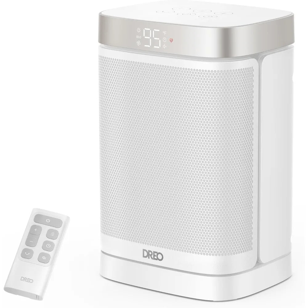 Dreo Atom One Space Heater with Remote, 70°Oscillating Electric Heaters with Digital Thermostat, 1500W PTC Ceramic Heater